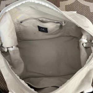 LO & SONS Catalina Deluxe Dove Grey Canvas Weekender Tote Shoulder Strap Bag
